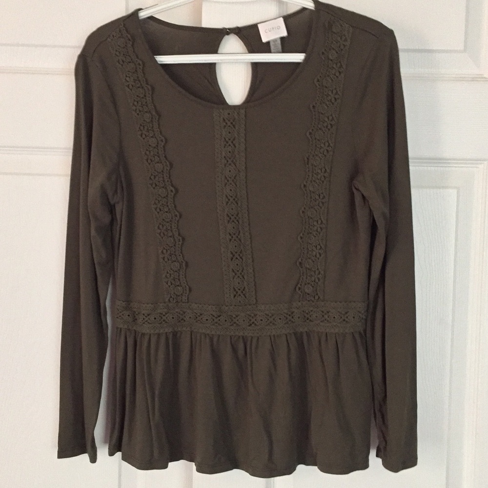 Army Green Long Sleeve Top